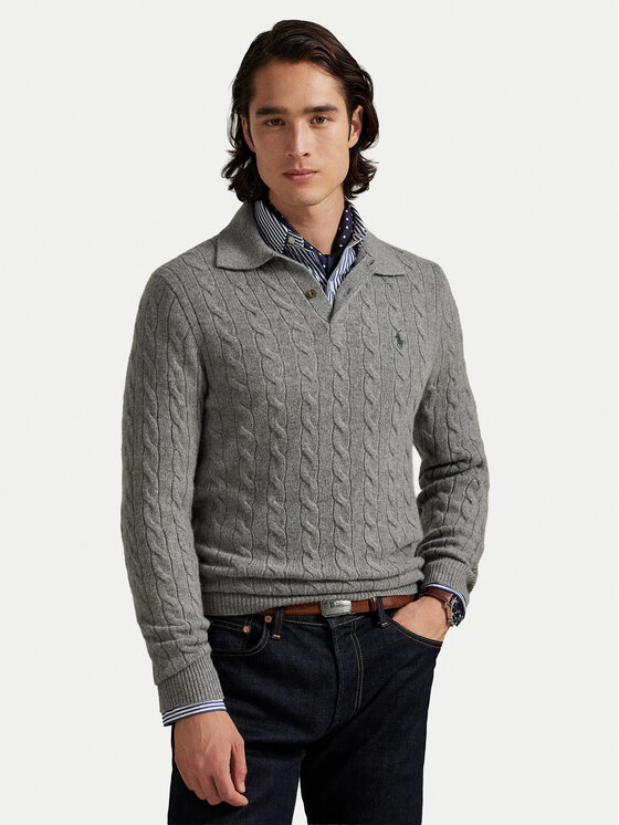 Polo Ralph Lauren Polo Ralph Lauren Sveter 710974165002 Sivá Regular Fit