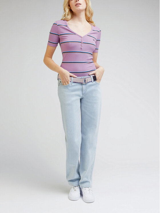 Lee Lee T-shirt L44KIQ63 112333689 Ljubičasta Slim Fit