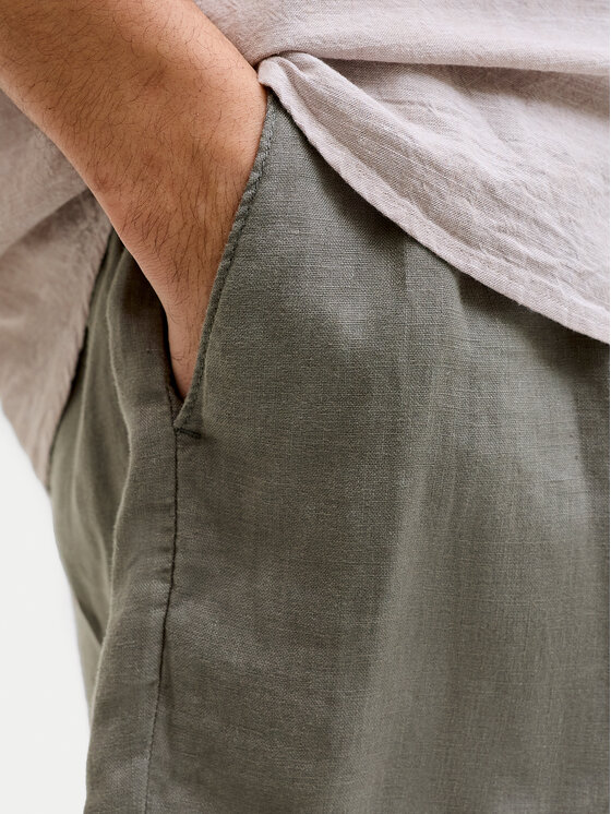 Jack & Jones Jack & Jones Pantalon scurți din material Lawrence 12253134 Verde închis Wide Leg
