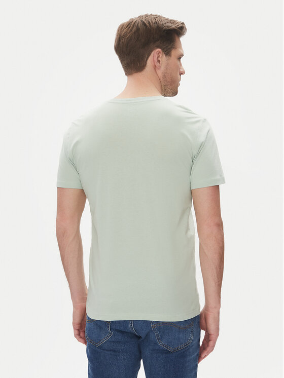 Lee Lee T-Shirt Patch 112364540 Zielony Regular Fit