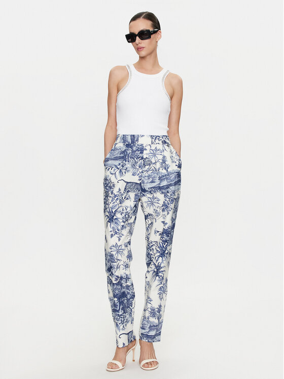 Dixie Dixie Hlače iz tkanine PDGSJVO Pisana Relaxed Fit
