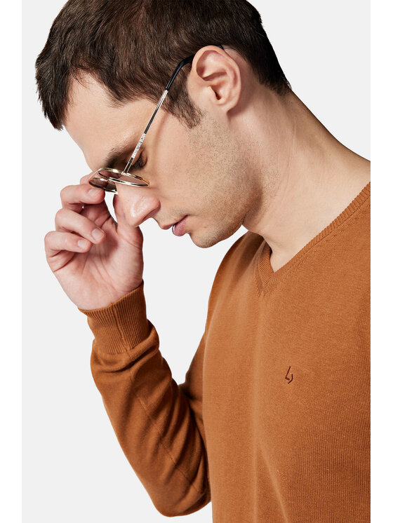 Lancerto Lancerto Sweter Anthony SW073223000052 Brązowy Regular Fit