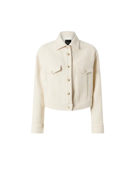 PINKO PINKO Kurtka damska GELATO GIUBBINO TWEED FANTASIA ACCOPPIATO Beżowy Regular Fit