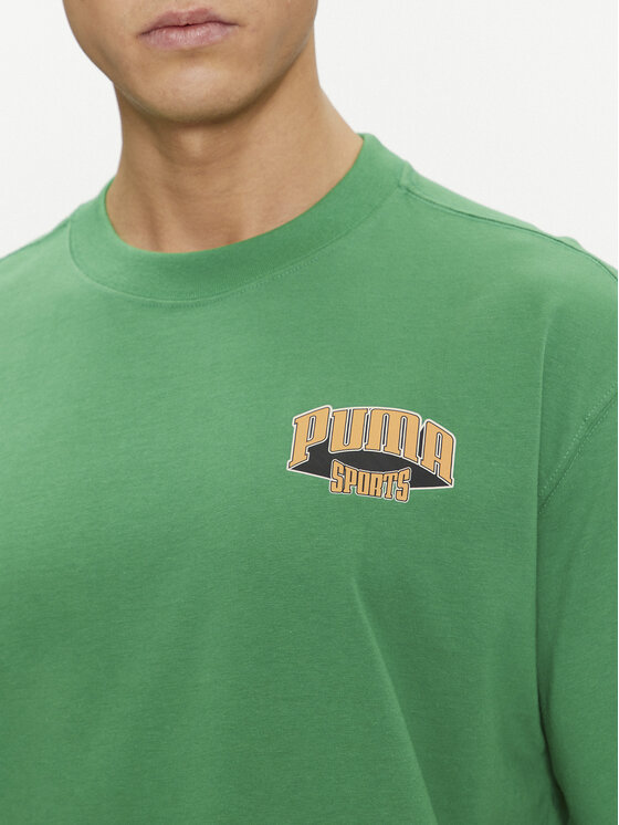 Puma Puma T-Shirt For The Fanbase Graphic 624395 Zielony Relaxed Fit