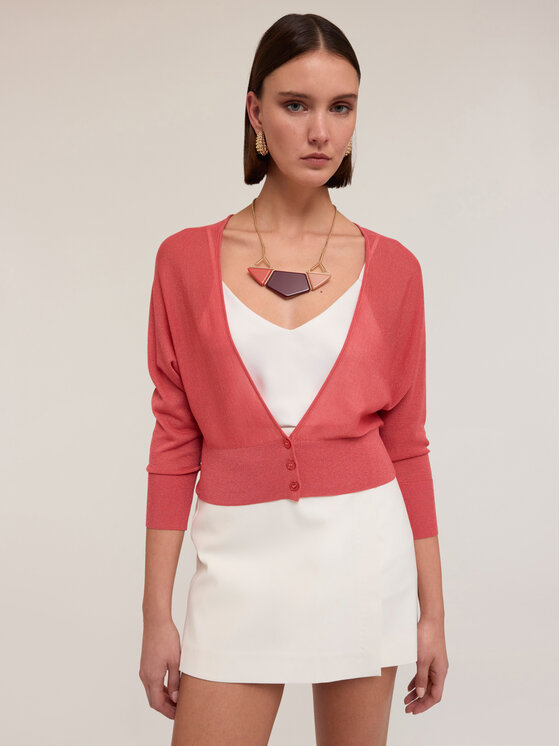 Motivi Motivi Cardigan M323W003406N017 Rosa Regular Fit