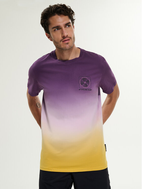 4F 4F T-Shirt WHEEL & WAVE Fioletowy Relaxed Fit