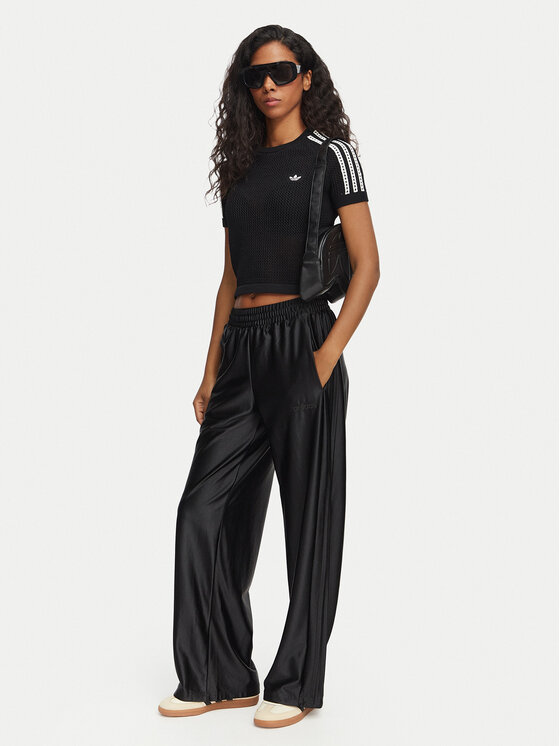 adidas adidas Póló Knitted Crochet Tee KC6481 Fekete Regular Fit