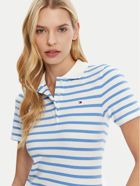 Tommy Hilfiger Tommy Hilfiger Polokošile 1985 WW0WW43225 Světle modrá Slim Fit