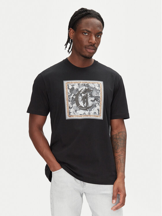 Just Cavalli Just Cavalli T-Shirt 78OAHC10 Černá Regular Fit