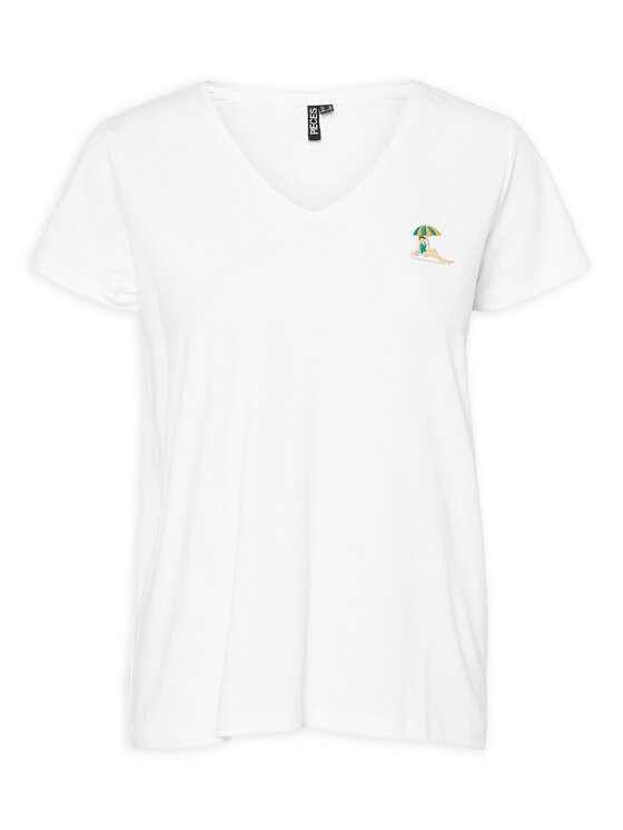Pieces Pieces Tricou Tilly 17157705 Alb Regular Fit