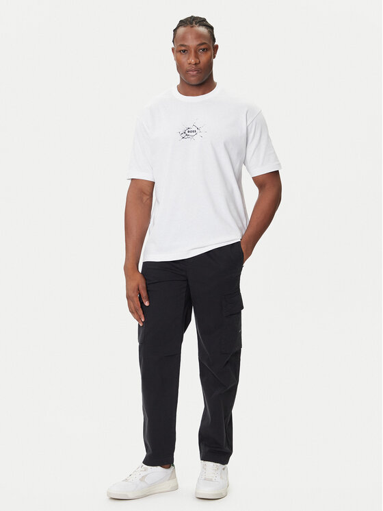 BOSS BOSS Tričko Te_Voyage 50546370 Biela Relaxed Fit