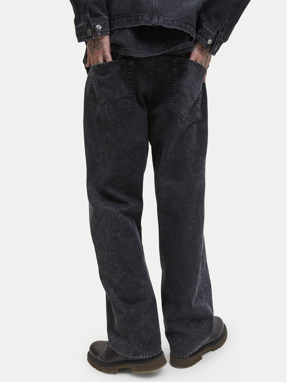 Jack&Jones Jack&Jones Džinsai Alex Smith 12282731 Juoda Wide Leg