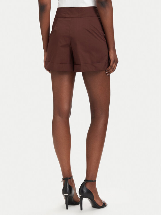 Patrizia Pepe Patrizia Pepe Riidest šortsid 2P1751/A9B9-B887 Tumepruun Regular Fit