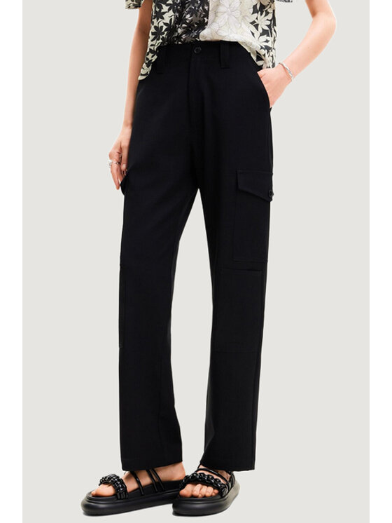 Desigual Desigual Spodnie damskie TREVOR Czarny Palazzo Fit