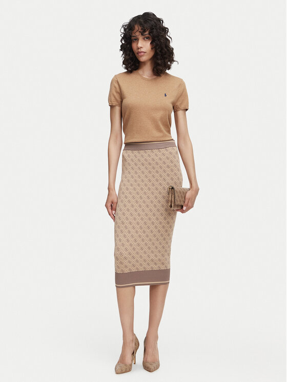 Guess Guess Zīmuļveida svārki W6YD19 Z0961 Bēšs Slim Fit