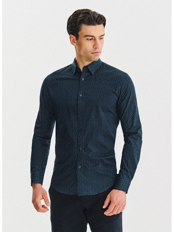 Pako Lorente Pako Lorente Koszula P25WF-1X-038 Granatowy Slim Fit
