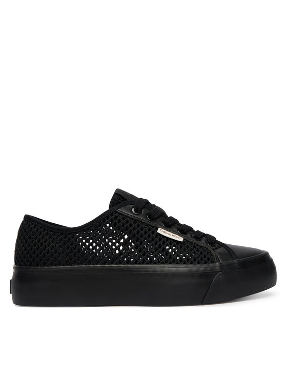 Calvin Klein Calvin Klein Sneakersy Vulc Flatf Lace Up Lin Mesh HW0HW02971 Čierna