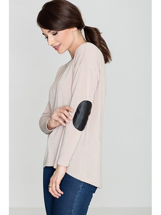 Lenitif Lenitif Sweter K118 Beżowy Regular Fit