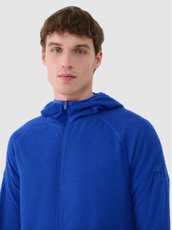 4F 4F Felpa di pile 4FWSS25TFSWM473-36S Blu Regular Fit