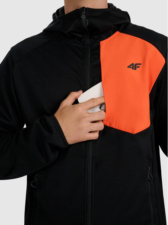 4F 4F Kurtka przejściowa TREKKING Czarny Regular Fit