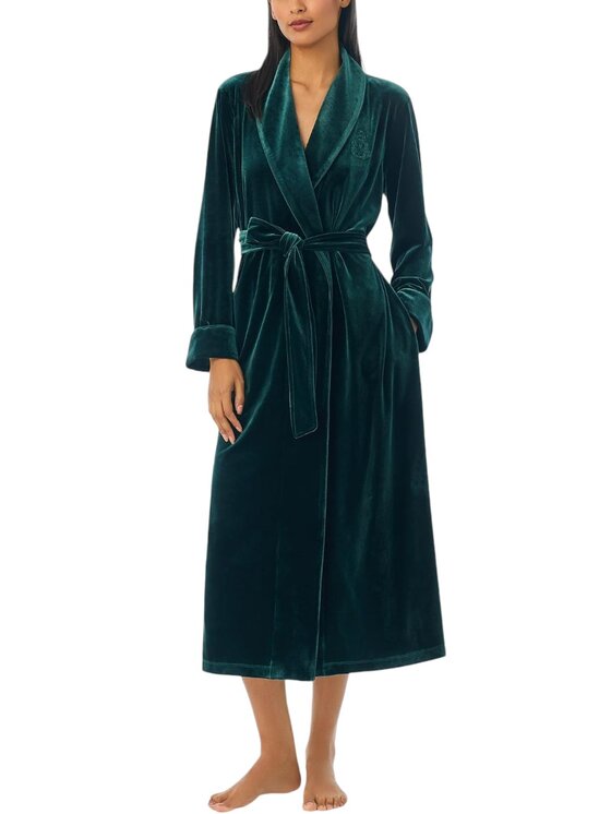 LAUREN RALPH LAUREN LAUREN RALPH LAUREN Pigiama vestaglia - Ralph Lauren - donna - velluto Verde Regular Fit