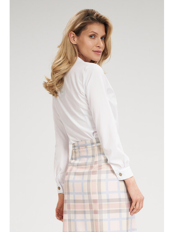 FIGL FIGL Bluzka M700 Biały Regular Fit