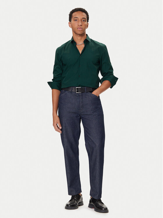 HUGO HUGO Marškiniai Kenno 50289499 Žalia Slim Fit