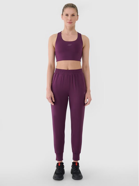 4F 4F Pantaloni da donna 4FRSS25TFTRF0789-50S Viola Regular Fit