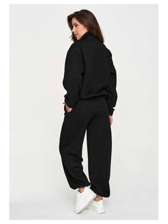 Makadamia Makadamia Dres M946 Czarny Loose Fit