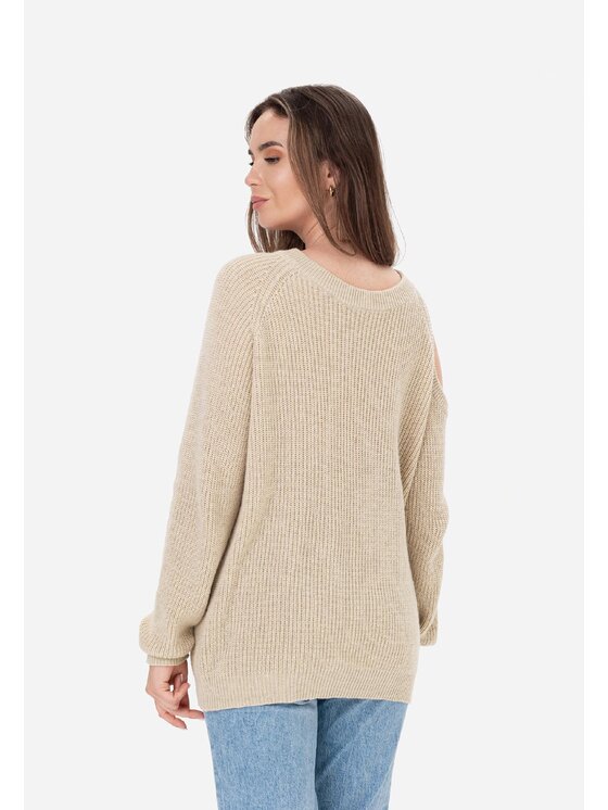 LAURELLA LAURELLA Sweter 6TU026 Beżowy Regular Fit
