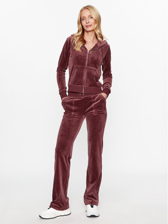 Juicy Couture Juicy Couture Majica dugih rukava Robertson JCAP176 Tamnocrvena Slim Fit