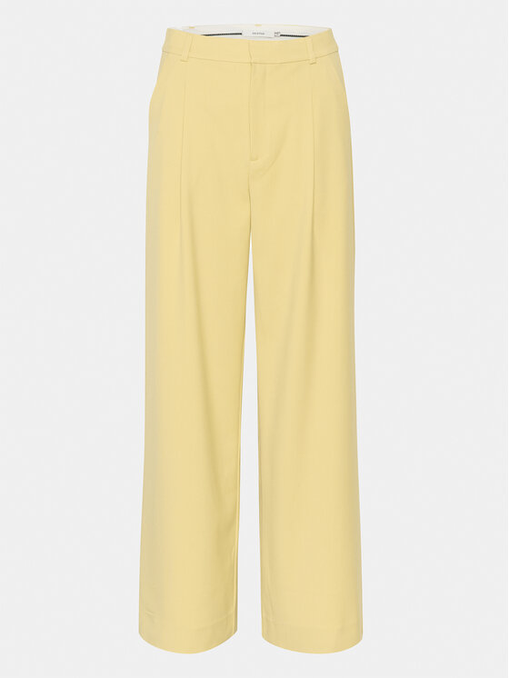 Gestuz Gestuz Kalhoty z materiálu Paula 10906861 Žlutá Relaxed Fit