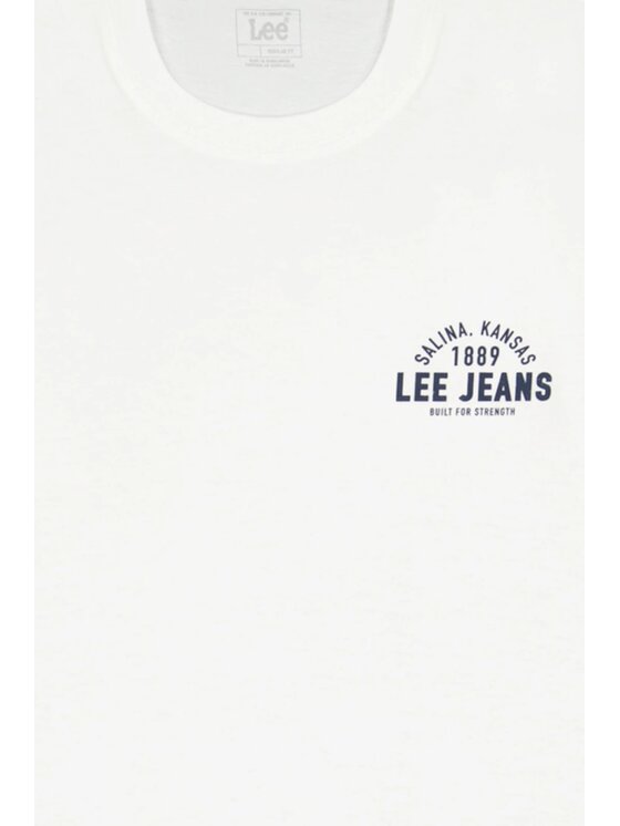 Lee Lee T-shirt SMALL LOGO TEE Bianco Relaxed Fit