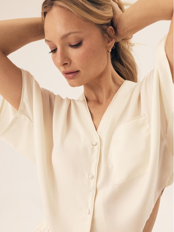 Esotiq Esotiq Piżama 42653 Biały Regular Fit