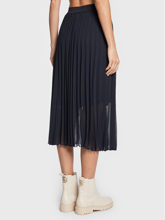 NAF NAF NAF NAF Faltenrock Plissee THNJ21 Dunkelblau Regular Fit