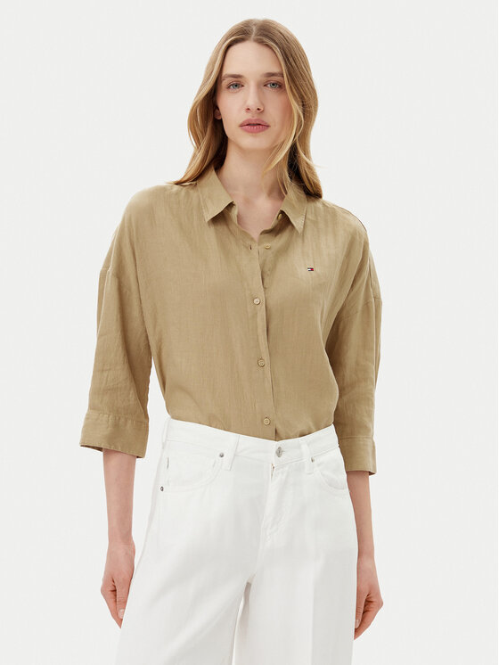 Tommy Hilfiger Tommy Hilfiger Cămașă WW0WW46169 Bej Loose Fit