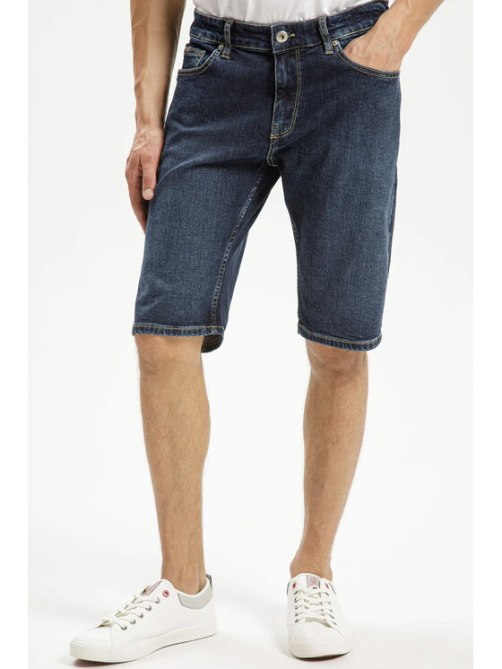 Cross Jeans Męskie Cross Jeans Szorty jeansowe, rozmiar 42 Niebieskie, A 565-260