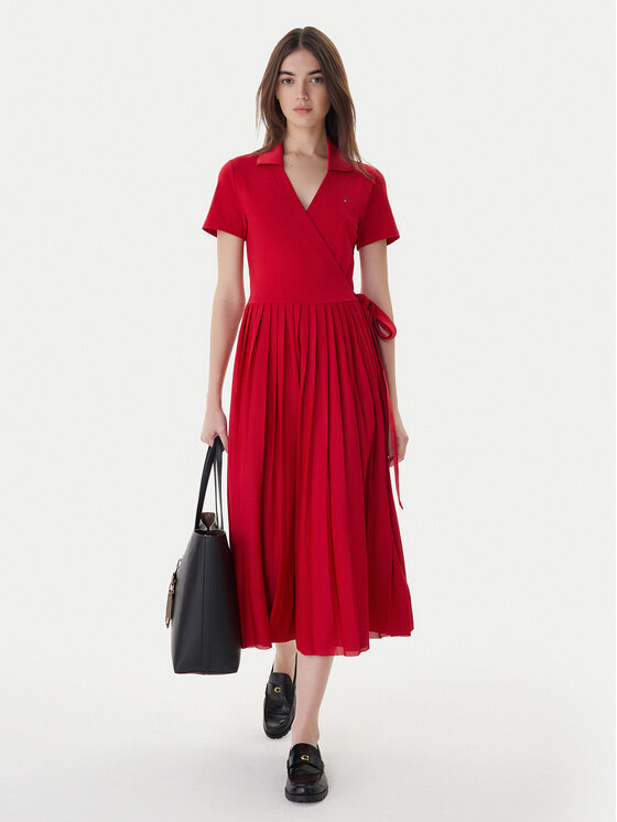 Tommy Hilfiger Tommy Hilfiger Haljina za svaki dan 1985 WW0WW45733 Crvena Regular Fit