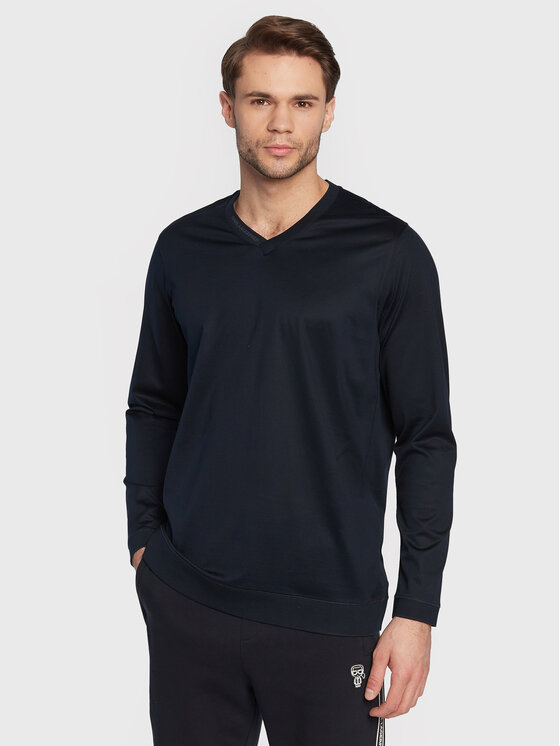 KARL LAGERFELD KARL LAGERFELD Majica dugih rukava 755000 524200 Tamnoplava Regular Fit