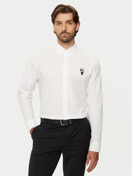 KARL LAGERFELD KARL LAGERFELD Marškiniai 605911 544671 Balta Regular Fit