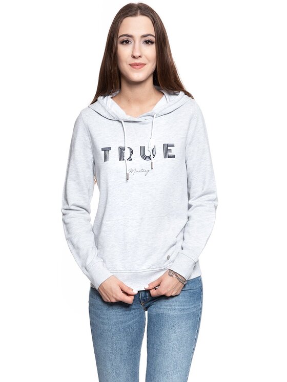 Mustang Mustang Bluza BELLA H EMBROIDERY Biały Regular Fit