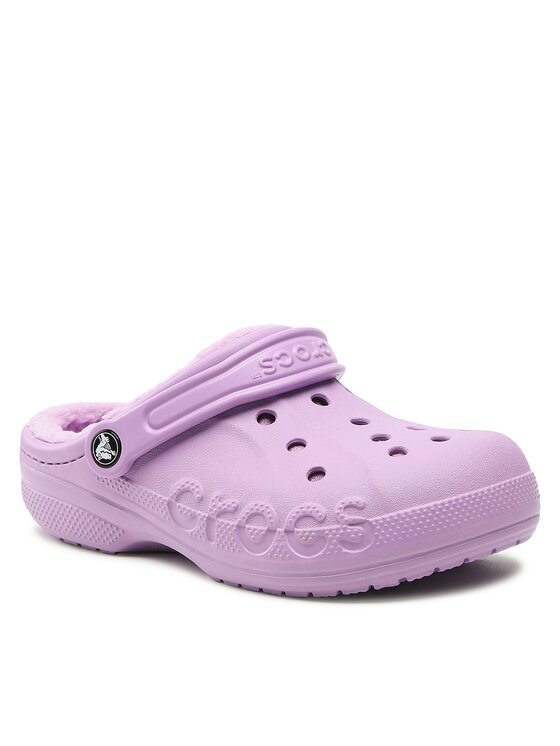 Crocs Crocs Šľapky 9 Baby Lined Clog 205969-5Q5 Fialová