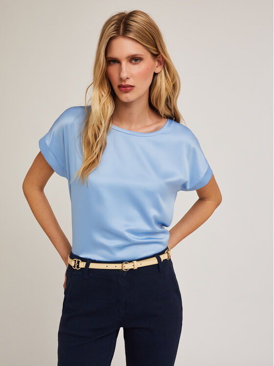 Motivi Motivi T-Shirt G063W603319N004 Turkusowy Regular Fit