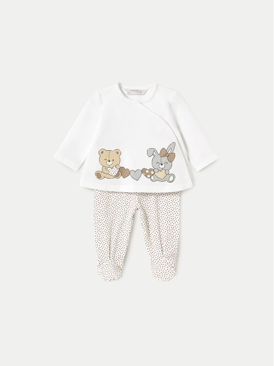 Mayoral Sada top a polodupačky 1588 Biela Regular Fit