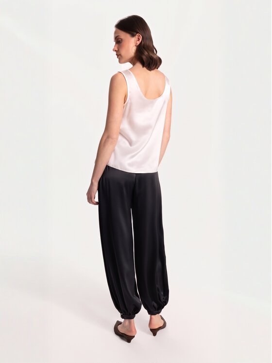 Cat&Cat Cat&Cat Top jedwabny basic Biały Regular Fit