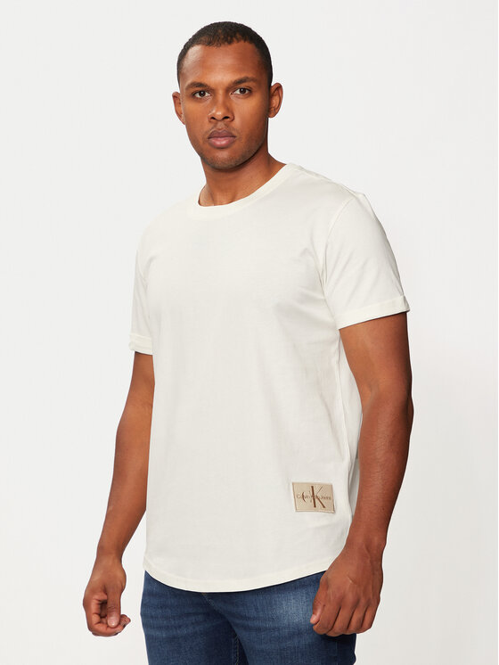 Calvin Klein Jeans T-krekls J30J323482 Écru Regular Fit