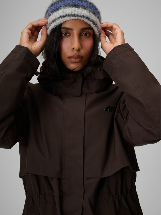 4F 4F Kurtka zimowa URBAN COMMUTER Brązowy ciemny Regular Fit