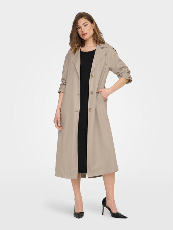 ONLY ONLY Trencz 15217799 Beżowy Relaxed Fit