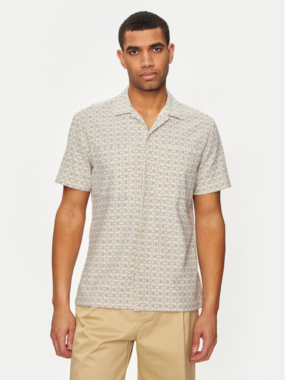 Selected Homme Selected Homme Риза Slhreg-Mix 16093647 Бежов Regular Fit