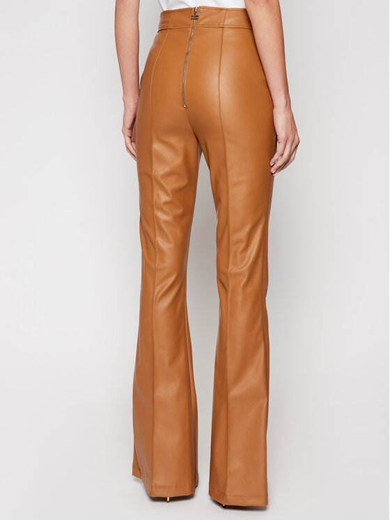 Elisabetta Franchi Elisabetta Franchi Műbőr nadrág PA-355-06E2-V329 Barna Slim Fit